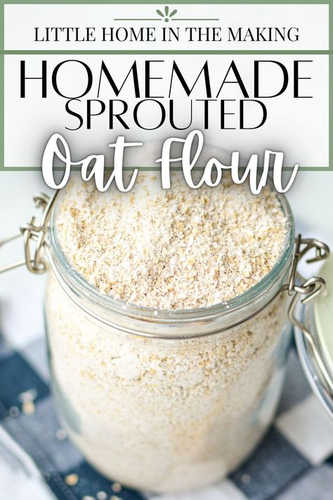 If you're wondering if you can make your own oat flour from oats, you totally can! This version uses sprouted oatmeal to make sprouted oat flour, but you can use regular rolled oats if desired. You don't need any fancy grain mills or equipment...just a blender! Make your own sprouted grain flour with this easy sprouted oat flour recipe. Oat Flour Recipe, Homemade Oat Flour, Sprouted Oats, Desserts Brownies, Bread Desserts, Oat Flour Recipes, How To Make Oats, Sprouted Bread, Healthy Flour