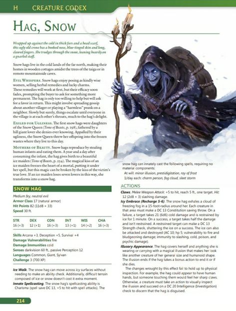 Dnd Ice Monster, Dnd Hags, Winter Fey, Christmas Dnd, 5e Monsters, Homebrew Monsters, Ice Witch, Ice Monster, Dnd Monster