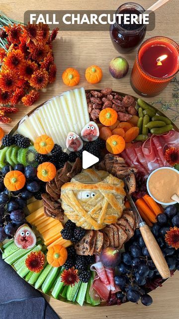 Jessie Jane Daye on Instagram: "Some Fall Charcuterie and a mummy Brie 👀🧀🍂 Everything I used is listed on the website and our best selling Brass tray is linked in bio.   https://www.jessiedaye.com/all-recipes/2024/9/2/halloween-charcuterie-and-mummy-brie  #fall #halloween #cheeseboard #cheese" Brass Tray, Cheese Plate, Game Day Food, Brie, Cheese Board, Gluten Free, Tray, Cheese, Halloween