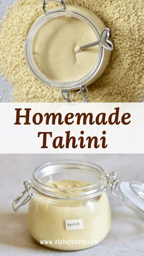 Homemade Tahini / Sesame Paste Making Hummus, Homemade Nut Butter, Sesame Paste, Homemade Tahini, Food Tutorials, Tahini Recipe, Tahini Paste, Speed Foods, Baba Ganoush