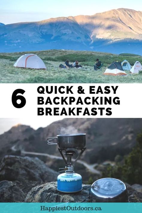 Hiking Breakfast Ideas, Breakfast Ideas Camping, Camping Breakfasts, Backpacking Breakfast, Backpacking For Beginners, Camping Breakfast, Hiking Food, Backcountry Camping, Backpacking Hiking