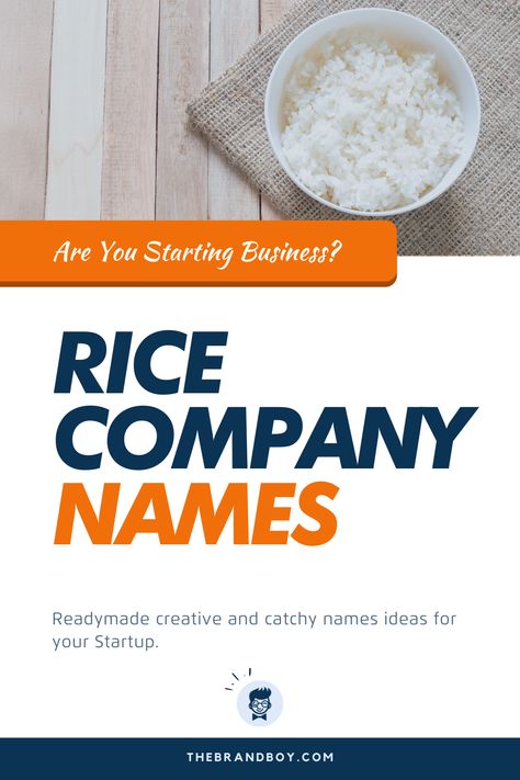 Rice is a staple food of various countries. So, if you get the chance to name Rice, you should understand the various types of rice available in the market. #BusinessNames #CatchyNames #NamesIdea #SmallBusinessNames #RiceCompanyNames Buisness Name Ideas, Rice Business, Creative Company Names, Company Names Ideas, Types Of Rice, Store Names Ideas, Rice Types, Rice Brands, Rice Flakes