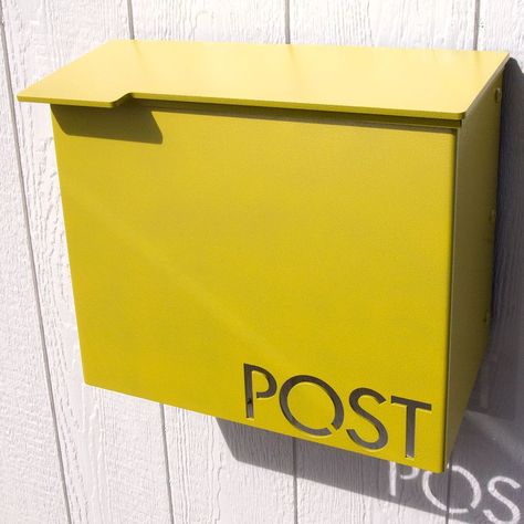 Modern Wall Mount Mailboxes – SUBURBAN * POP Mailbox On House, Porch Mailbox, Mailbox Makeover, Painted Mailboxes, Steel Mailbox, Diy Mailbox, Mailbox Ideas, Number Ideas, Modern Mailbox