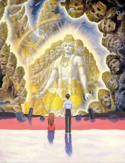 Krishna Vishwaswaroop, Mind Control Art, Shiva The Destroyer, Three Faces, Ancient Indian Art, Hindu Rituals, Evangelion Art, The Destroyer, Little Krishna