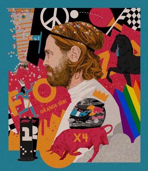 Sebastian Vettel Fanart, Sebastian Vettel Poster, Sebastian Vettel Wallpaper, Sebastian Vettel, Avengers Wall Art, Vintage Poster Design, Wallpaper Quotes, Editorial Design, Formula 1