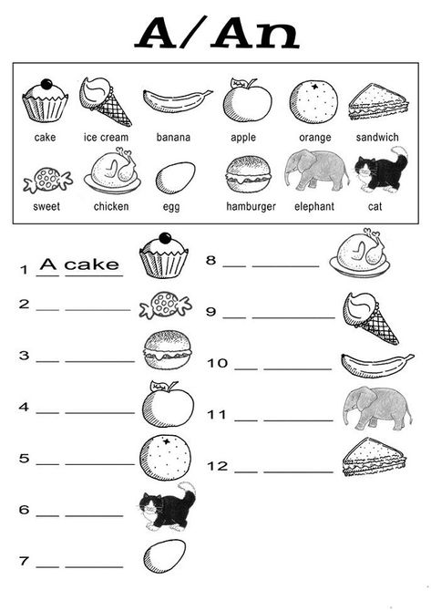 A and An Worksheets Free Printable Kindergarten Use A And An Worksheet, Use Of A Or An Worksheets, Using A And An Worksheet, Use Of A And An Worksheet, A An Worksheet, Articles Worksheet, English Worksheets For Kindergarten, Grammar For Kids, Nouns Worksheet