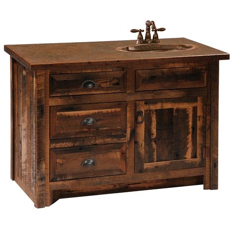 Barnwood 42" Vanity Barnwood Vanity, 48" Vanity, 36" Vanity, Wood Sink, Barnwood Furniture, Rustic Bathroom Vanities, Bathroom Vanity Base, Oak Planks, Vanity Base