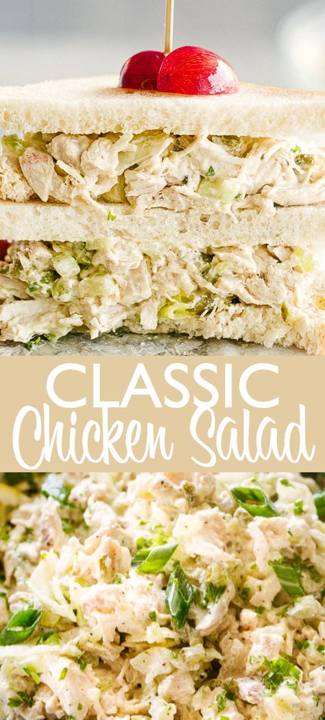 Classic Chicken Salad Recipe, Classic Chicken Salad, Resep Salad, Chicken Salad Recipe, Chicken Salad Sandwich, Salad Sandwich, Easy Salad Recipes, Idee Pasto Sano, Chicken Salad Recipes