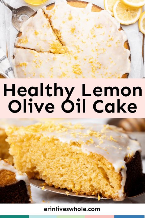 Take your baking skills up a notch with this Healthy Lemon Olive Oil Cake recipe. It's simple and easy to make with an absolutely gourmet flavor! Oil Cake Recipe, Orange Olive Oil, Olive Oil Cake Recipe, Lemon Olive Oil Cake, Baking Skills, Glaze For Cake, Lemon Olive Oil, Oil Cake, Olive Oil Cake