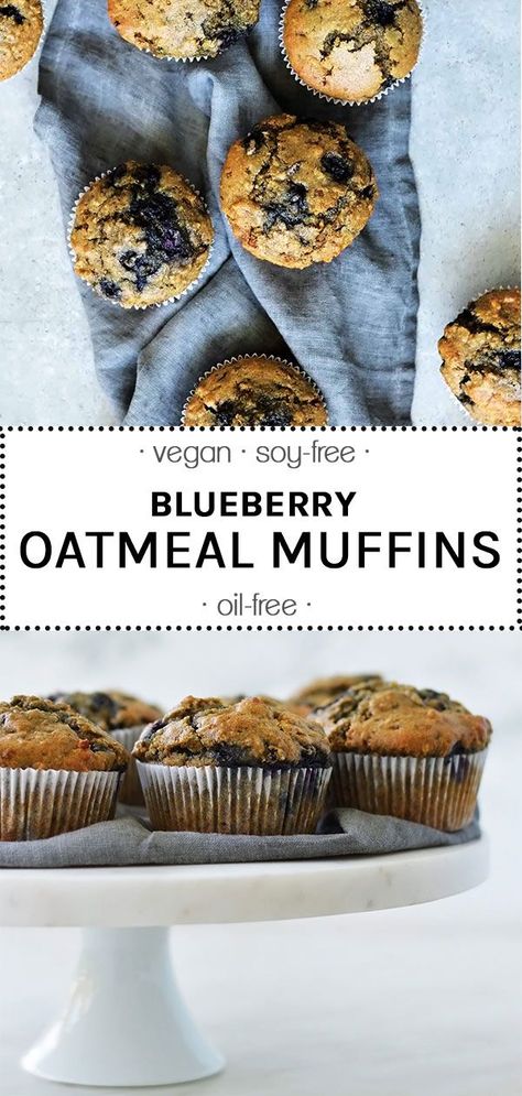 Vegan Oatmeal Muffins, Vegan Blueberry Muffins, Blueberry Oatmeal Muffins, Muffins Vegan, Medicine Tips, Vegan Oatmeal, Vegan Muffins, Blueberry Oatmeal, Vegan Blueberry