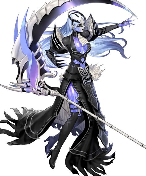 Ganglot, Battle Art - Fire Emblem Heroes Art Gallery Scythe Character Art, Bone Scythe, Scythe Character, Battle Art, Fire Emblem Heroes, Fandom Games, Game Character Design, Video Game Characters, Female Character Design