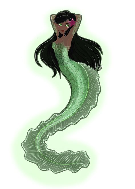 A mermaid with an eel tail. Inspired by Flotsam and Jetsam from the Little Mermaid Eel Mermaid, Flotsam And Jetsam, A Mermaid, Little Mermaid, The Little Mermaid, Sketch Book, Mermaid, Illustrations, Quick Saves