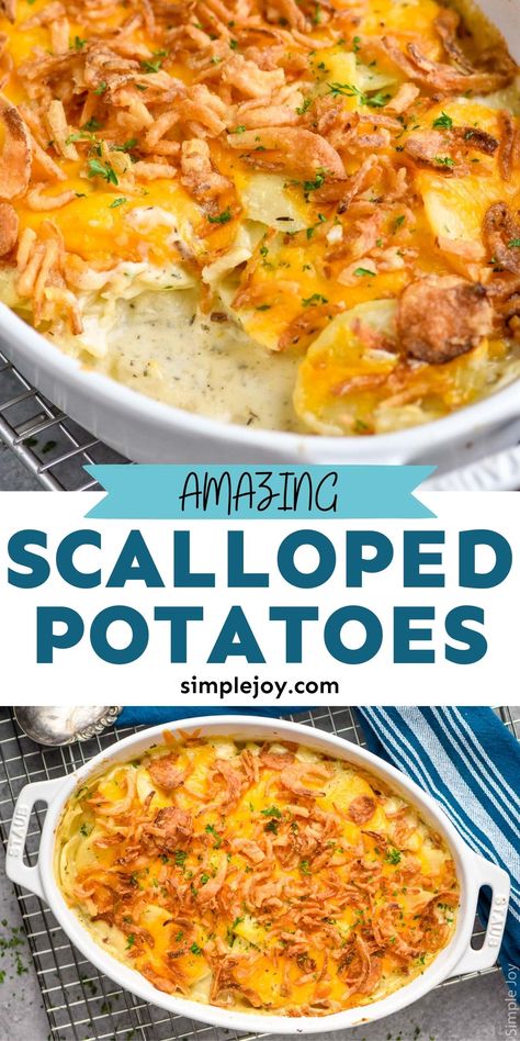 Scalloped Potatoes are the perfect side dish recipe. This simple recipe will have everyone coming back for seconds! Roasted Smashed Potatoes, Easy Scalloped Potatoes Recipe, Best Scalloped Potatoes, Cheesy Scalloped Potatoes, Scalloped Potatoes Easy, Scalloped Potato, Southern Cooking Recipes, Scalloped Potatoes Cheesy, Scalloped Potato Recipes