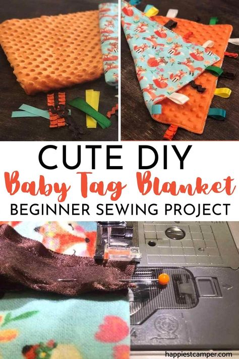 Tag Blankets For Babies Diy, Sewing Baby Gifts, Baby Items To Sew, Sewing Projects For Babies, Basic Sewing Projects For Beginners, Sewing Baby Projects, Diy Sewing Projects For Beginners, Twin Items, Sewing Baby Blankets