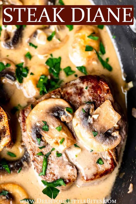 Leftover Steak And Mushroom Recipes, Béarnaise Sauce, Mushroom Sauce Steak, Steak Strips, Sirloin Steak Recipes, Steak Dinner Recipes, Steak Diane, Steak Pie, Beef Steak Recipes