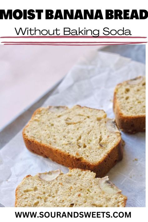 No Baking Powder Banana Bread, Banana Bread With Baking Powder, Banana Bread Recipe No Baking Powder, Banana Bread Recipe Without Baking Soda Or Baking Powder, Easy Banana Bread Recipe Without Baking Soda, Simple Ingredient Banana Bread, Low Sodium Banana Bread, Banana Muffins Without Baking Soda, Banana Muffins No Baking Soda