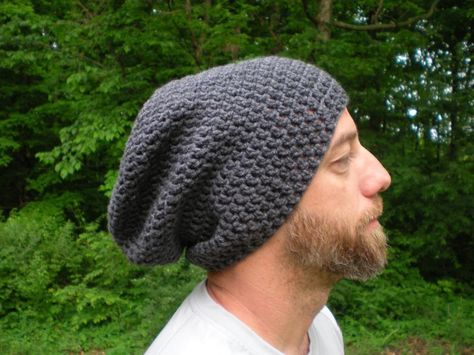 The Perfect Slouch, men's  | Craftsy Crochet Mens Hat Pattern, Crochet Patterns Simple, Crochet Slouchy Beanie Pattern, Slouch Hat Crochet Pattern, Slouchy Beanie Pattern, Crochet For Men, Crochet Mens Hat, Slouchy Hat Pattern, Crochet Slouch Hat