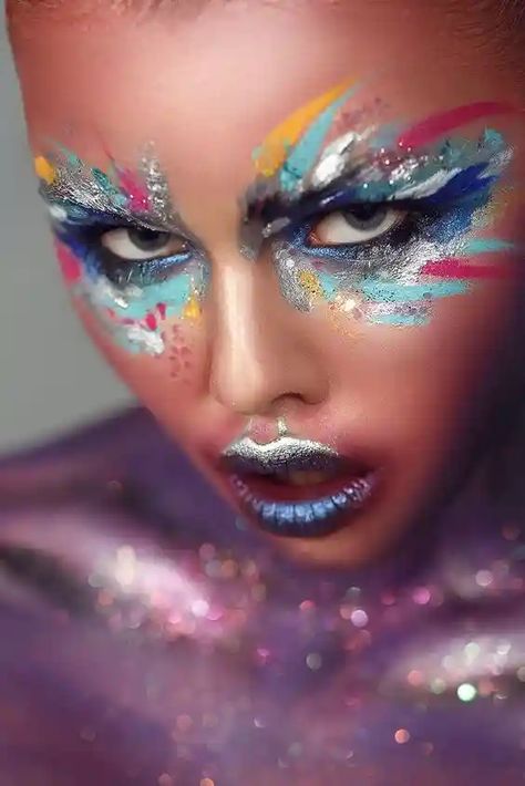 20+ Fairy Makeup Tutorials That Are Out Of This World Carnaval Make-up, Exotic Makeup, Drag Make-up, Avant Garde Makeup, Unicorn Makeup, Magical Makeup, Fairy Makeup, Mermaid Makeup, Tattoo Girls