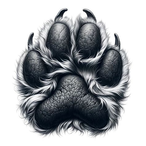 Black Wolf Tattoo Design, Dog Grooming Tattoo, Paw Tattoo Design, Dog Paw Tattoo Ideas, Paws Drawing, Dog Paw Drawing, Animal Tattoo Designs, Pop Culture Tattoos, Cute Tattoo Ideas