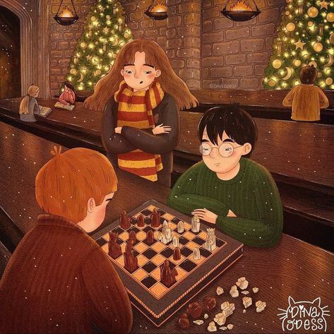 Harry Potter New Year, Christmas Digital Art, Classe Harry Potter, Harry Potter Illustrations, Harry Potter Images, Images Harry Potter, Harry Potter Drawings, Harry Potter Christmas, Harry Potter 2