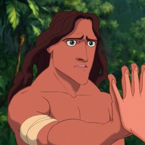 tarzan || icon Tarzan And Jane Matching Pfp, Tarzan Anime, Tarzan Aesthetic Disney, Hear Me Out Cartoon Characters, Tarzan Aesthetic, Tarzan Characters, Cartoon Baddies, Disney Expressions, Disney Core