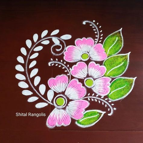 Floral Rangoli Designs, Best Rangoli Designs, Best Rangoli, Floral Rangoli, Rangoli Designs For Diwali, Rangoli Designs Simple, Peacock Flower, Easy Rangoli Designs Videos, Very Easy Rangoli Designs