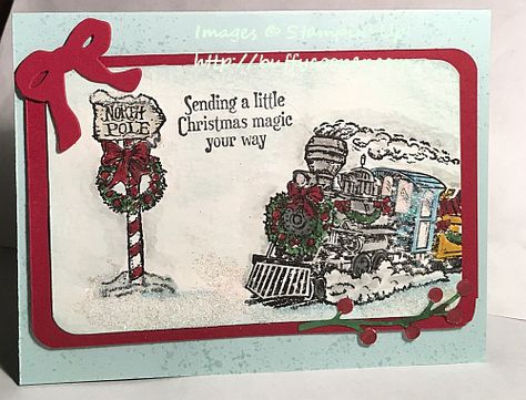 Christmas Magic - Stamping in Winchester, VA, with Buffy Cooper Train Cards, Winter Karten, Stampin Up Weihnachten, Handmade Christmas Card, Magic Cards, Stampin Up Christmas Cards, Card Tricks, Christmas Train, Stampin Up Christmas