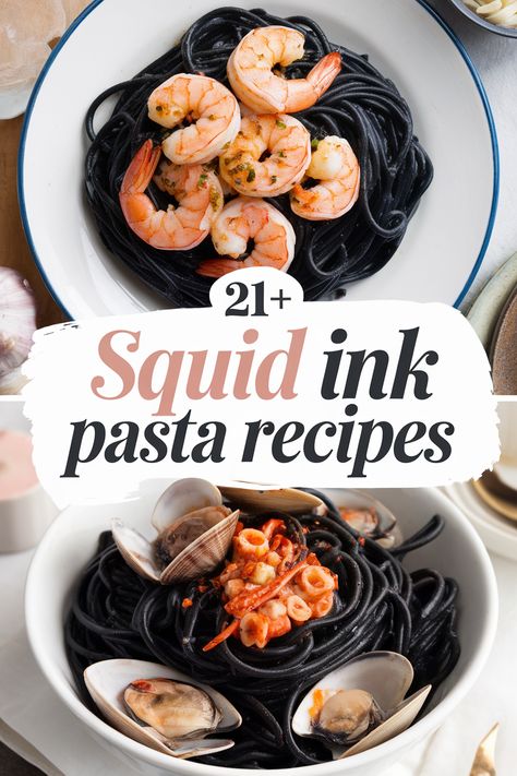 Impress your family and friends with simple squid ink pasta recipes! These tasty dishes are perfect for special occasions or a fun dinner. Explore delicious sauces seafood flavors and colorful garnishes. Each recipe is easy to follow and will make your meal unforgettable. Bring creativity to your dinner table! Recipes With Squid Ink Pasta, Squid Ink Pasta With Scallops, Squid Ink Recipes, Squid Recipes Easy, Squid Ink Pasta Recipe, Butter Fish Recipe, Ink Pasta, Delicious Sauces, Scallop Pasta