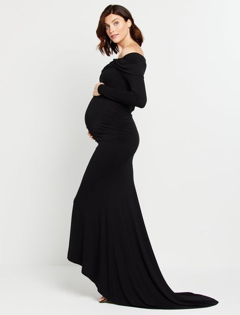 Black Baby Shower And Gender Reveal, Gown Photoshoot, Photoshoot Gown, 4 Months Pregnant, Target Dress, Maternity Nursing Dress, Off Shoulder Gown, Maternity Gown, Maternity Maxi