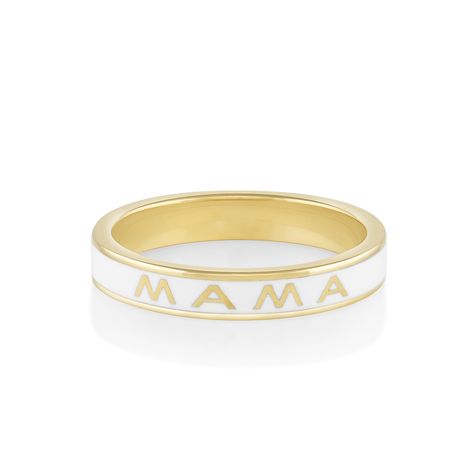 To honor all of the mothers & mother figures in our lives, our latest "Mama" enamel band comes in a classic white color in 14k white gold, 14k yellow gold, and 14k rose gold. View the entire EMC x Marrow collection here. 10% of each Mama Enamel ring purchase will be donated to the Every Mother Counts, an organization that's working to improve maternal care in marginalized & underserved communities to ensure that every mother has proper maternal healthcare. Due to the width of this band (3 mm), w Marrow Fine, Zierlicher Ring, Promise Ring Gift, Enamel Ring, Silver Rings Handmade, Enamel Jewelry, Dainty Ring, White Ring, White Enamel