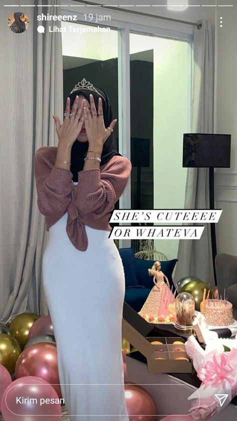 Outfit Euphoria Party Hijab, Hijabi Bday Outfit, Euphoria Party Outfits Hijab, Birthday Outfit Hijab Ideas, Birthday Dress Hijab, Ootd Birthday Party Hijab, Outfit Birthday Party Hijab, Ootd Birthday Party, Dress Birthday Party Hijab