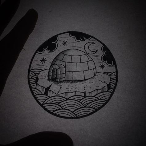 igloo tattoo Igloo Tattoo, Igloo Drawing, Camping Tattoo, Snow Camping, Inktober 2023, Logo Ideas, Logo Icons, Tattoos And Piercings, New Tattoos