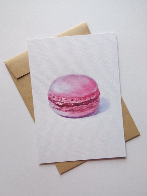 ArtStation - Macaron Illustration, kseniya eremenko Macaron Watercolor, Macaron Illustration, Watercolor Dessert, Real Drawing, Food Watercolor, Desserts Drawing, Food Art Painting, Dessert Illustration, 귀여운 음식 그림