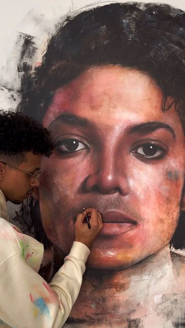 Michael Jackson Painting, African Portraits Art, John Hill, Michael Jackson Drawings, Acrylic Portrait Painting, Pencil Drawing Images, Michael Jackson Art, Art Markers, Inspiration Painting