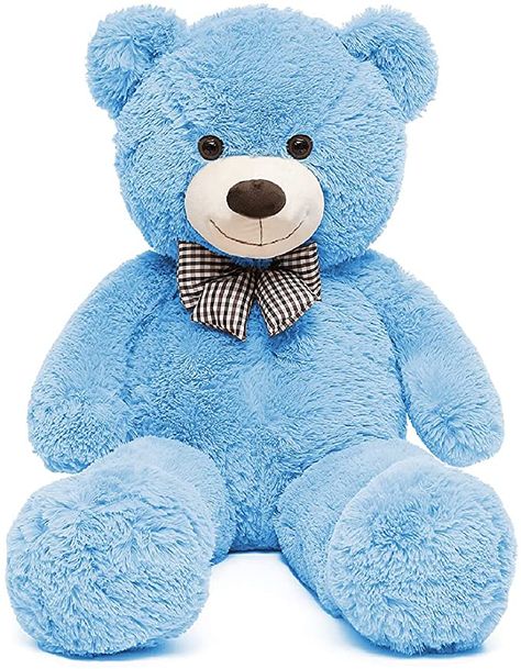 Amazon.com: MaoGoLan Big Blue Teddy Bear Stuffed Animal 3ft Plush Big Blue Bear Toy 39 Inches Birthday Gift for Girlfriend Children Christmas Day : Toys & Games Purple Teddy Bear, Large Stuffed Animals, Small Teddy Bears, Teddy Bear Wallpaper, Giant Teddy Bear, Giant Teddy, Blue Teddy Bear, Small Stuffed Animals, Teddy Bear Stuffed Animal