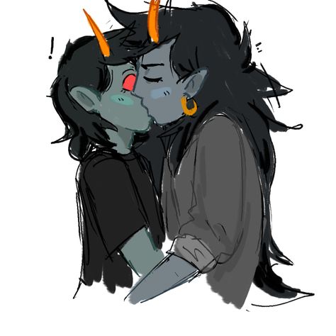 Vrisrezi Nepeta X Terezi, John X Terezi, Dave And Terezi, Terezi Pyrope Fanart, Galekh Xigisi Hiveswap, Terezi Pyrope, Homestuck Ships, Home Stuck, Cutest Thing Ever