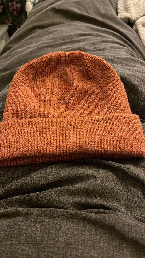 Knitting for beginners | My fifth Oslo hat by petite knit - I think I’m obsessed | Facebook Ravelry Oslo Hat Tutorial Video, Knit Flat Hat Free Pattern, Light Weight Knit Hat Pattern, Oslo Hat, Orange Knitted Hat One Size, Ravelry Oslo Hat, Petite Knit, Hat Knit, Knitting For Beginners