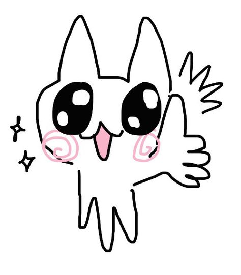 a poorly drawn cat with pleading eyes and a backwards thumbs up Thumbs Up Drawing, Excited Cat, Smile Drawing, Drawing Meme, Cutie Cat, Ugly Cat, Cat Emoji, Goofy Drawing, Smiling Cat