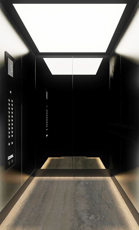 Black Elevator Interior, Black Elevator, Elevator Cabin, Elevator Interior, Elevator Lobby, Elevator Design, Lift Design, Luxury Office, Lobby Design