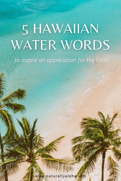 How to Say 5 Aesthetic Hawaiian Water Words - Naturally Aloha Tattoos In Hawaii, Quotes About Hawaii, Beautiful Hawaiian Words, Hawaiian Word Tattoos, Aloha Tattoo Ideas Hawaii, Beachy Words, Aloha Aesthetic, Water Words, Hawaiian Sayings