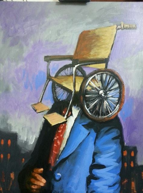 beautiful painting by Hussain Sabr Al Jassim Intellectual disability Disabled Quotes, Disabled Art, Wheelchair Art, Disabled Artists, Abstract Surrealism, Sensory Art, Visual Illusion, Lowbrow Art, Wall Art Collection