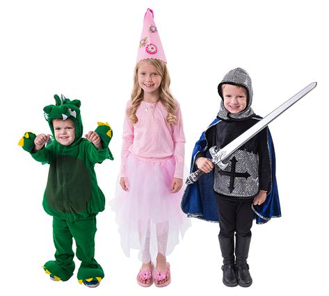 Life with Fingerprints: Halloween Costumes; Dragon, Princess, Knight Princess And Knight, Princess Knight, Sibling Costume, Princess Halloween, Themed Halloween Costumes, Family Cosplay, Fairy Tale Costumes, Diy Costumes Women, Princess Halloween Costume