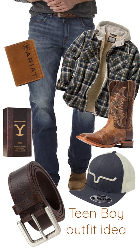 Nashville ready, teen ideas, cowboy boots Winter Western Outfits, Country Boy Outfits, Western Outfits Men, Cowboys Men, Teen Boy Outfits, Country Boy, Cowboy Outfits, Winter Outfits Men, Teen Boy