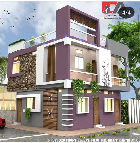 Building Colors Exterior, House Elevations, Morden House, 2bhk House Plan, Beautiful Front Doors, Main Entrance Door Design, Small House Elevation, Small House Front Design, Small House Elevation Design