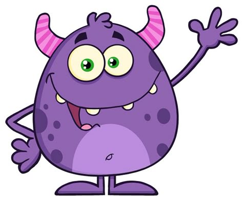 Purple Cartoon Characters, Horned Monster, Monster Quilt, Monster Rocks, Friendly Monster, Purple Monster, Cute Monsters Drawings, Monster Clipart, Monster Cartoon