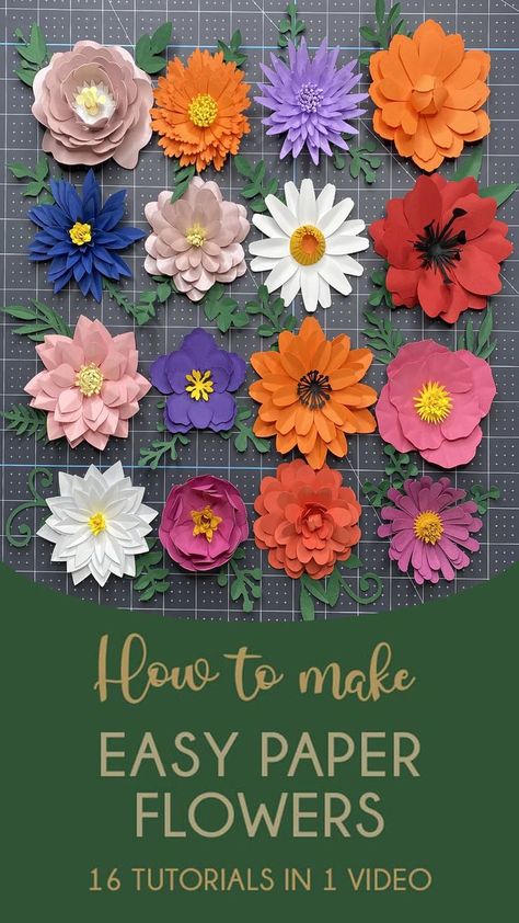 Paper Flower Backdrop Diy, Big Paper Flowers, 3d Paper Flowers, Paper Flower Arrangements, Easy Paper Flowers, Paper Peonies, Paper Flower Decor, Paper Flower Crafts, Paper Flower Template