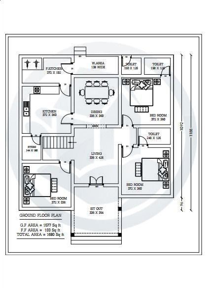 1680 Square Feet Single Floor Contemporary Home Design Container Home Floor Plans, Home Floor, 3 Bedroom House Plans, Home Map Design, Kerala Home Design, Budget House Plans, 20x40 House Plans, 30x40 House Plans, Plan Elevation