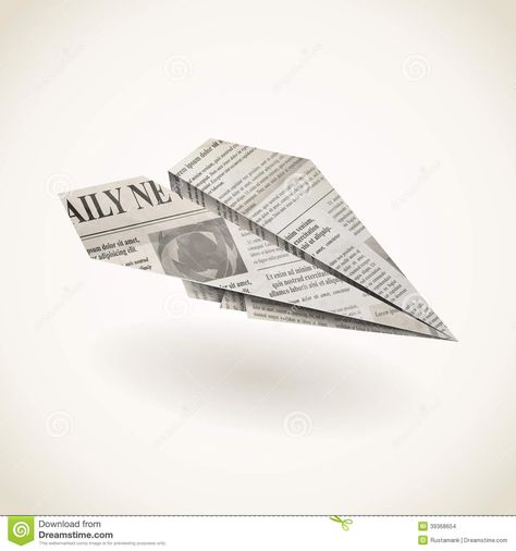 Paper Airplane Aesthetic, Folded Newspaper, Paper Airplane Folding, Idea Craft, First Youtube Video Ideas, Vintage Png, Object Drawing, Floral Border Design, Paper Airplane