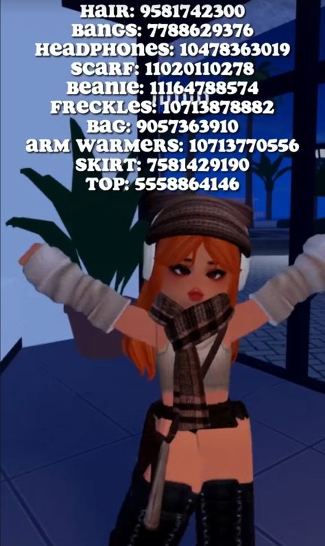 Bloxburg Outfit Codes Ginger Hair, Ginger Outfit Codes Berry Ave, Berry Avenue Outfits, Roblox Outfits Codes, Roblox Outfit Codes, Ginger Hair Girl, Roblox Catalog, Outfit Ideas Emo, Brookhaven Codes