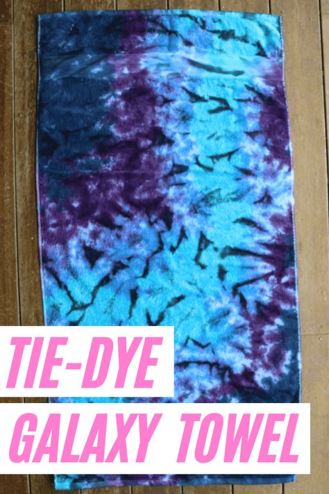 Blue and Purple Tie-Dye Galaxy Towel Tie Dye Beach Towel Diy, Tie Dye Galaxy, Purple And Blue Tie Dye, Beach Curtains, Summer Tie-dye Swimwear For Beach, Work Secret Santa, Tie Dye Beach Towel, Galaxy Pattern, Purple Tie